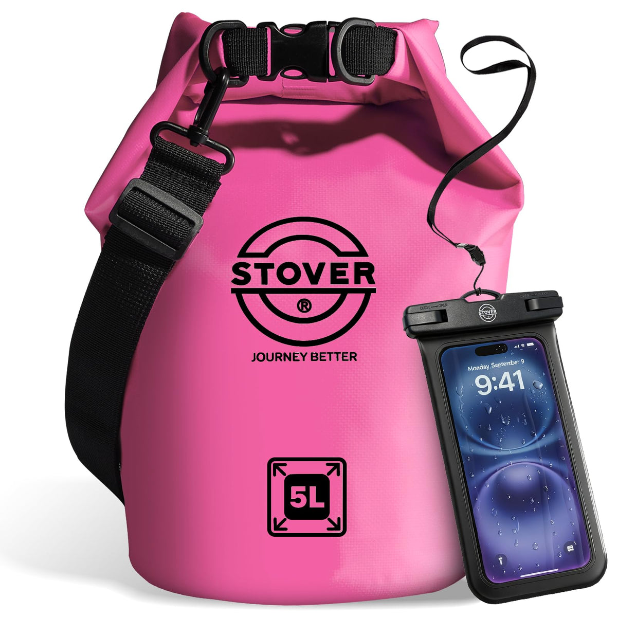 Waterproof Roll Top Dry Bag Backpack with Phone Case