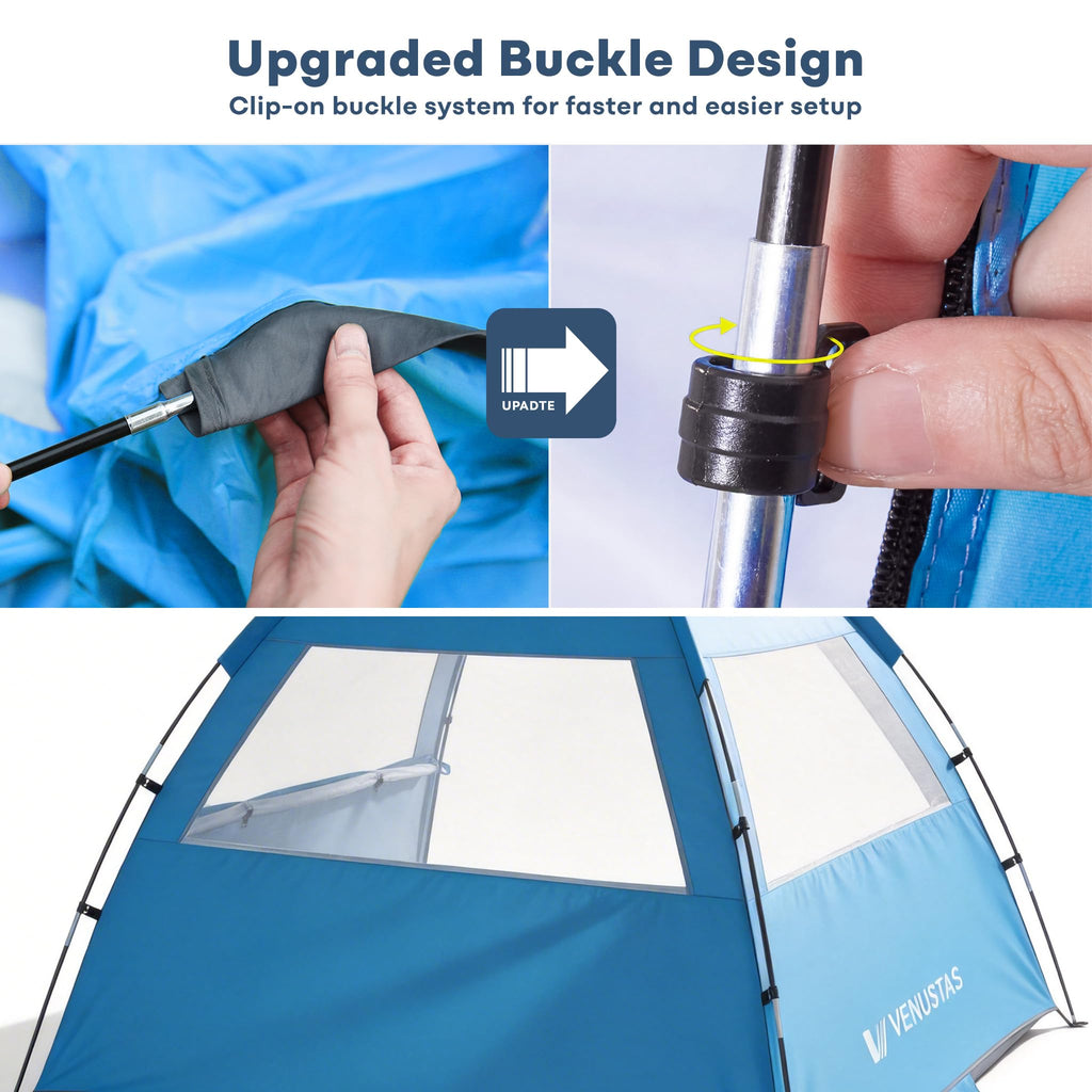 UPF 50 Beach Tent Sun Shelter with Portable Canopy