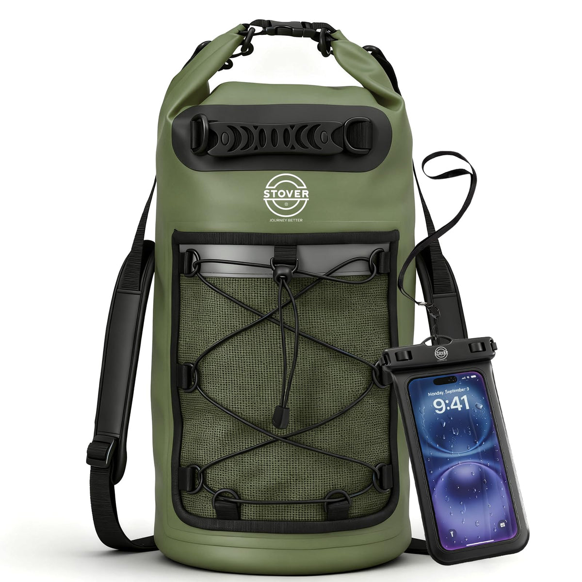 Waterproof Roll Top Dry Bag Backpack with Phone Case