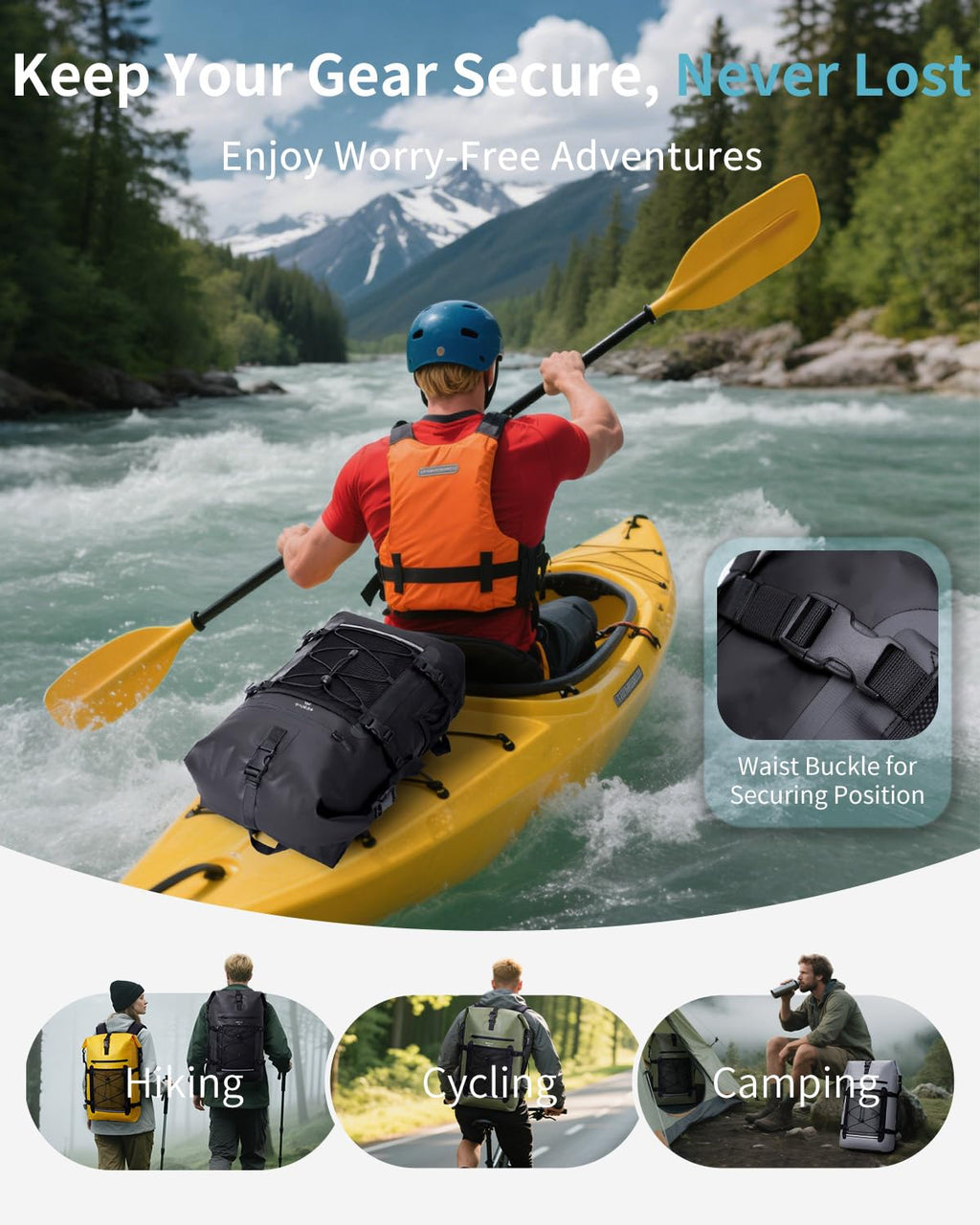 Heavy Duty Waterproof Roll Top Dry Bag Backpack