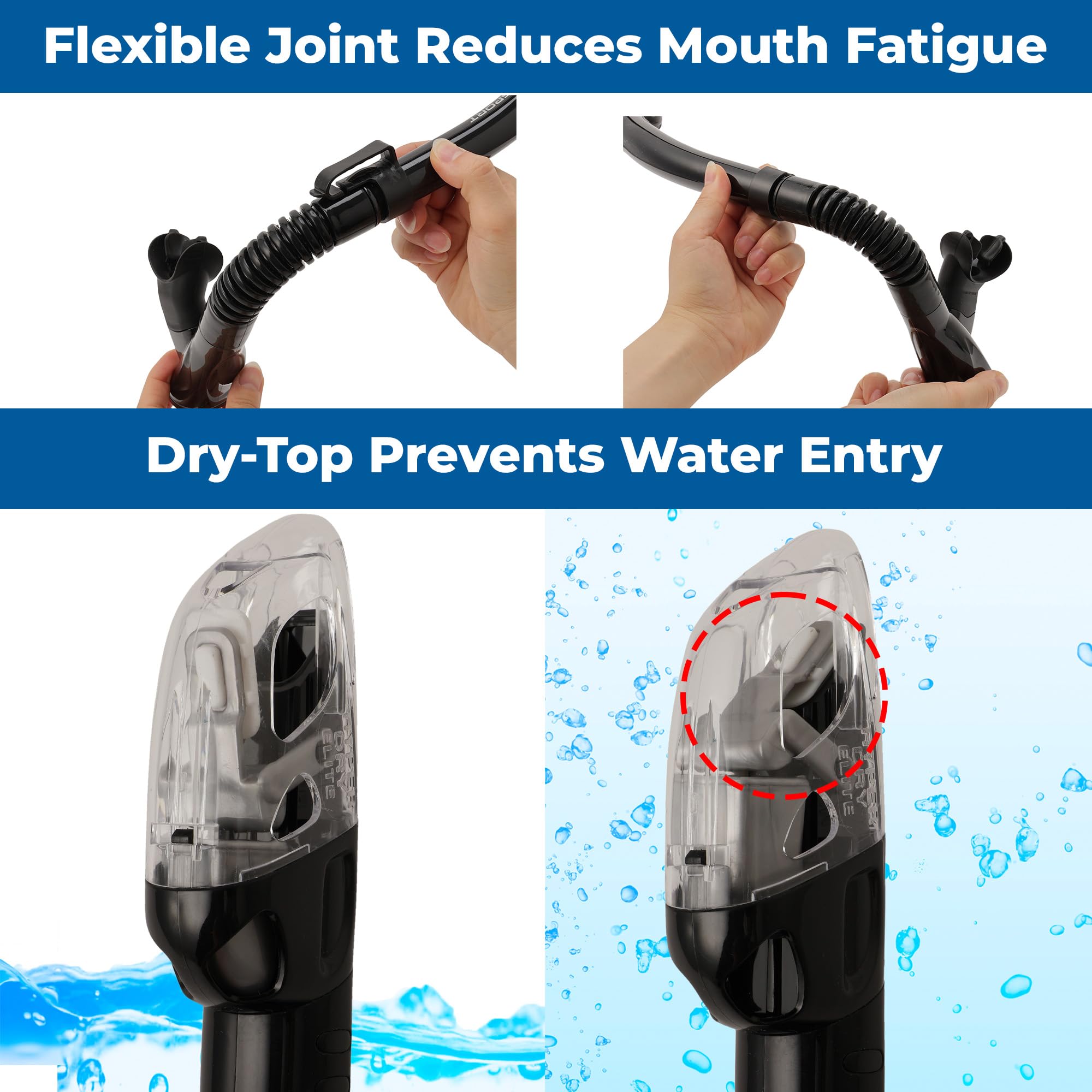 Adult Serene Mask Dry Snorkel Combo with Reusable Travel Bag