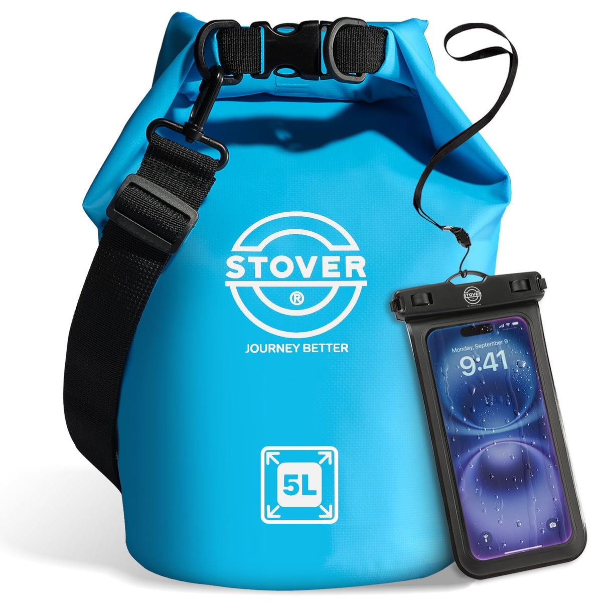 Waterproof Roll Top Dry Bag Backpack with Phone Case