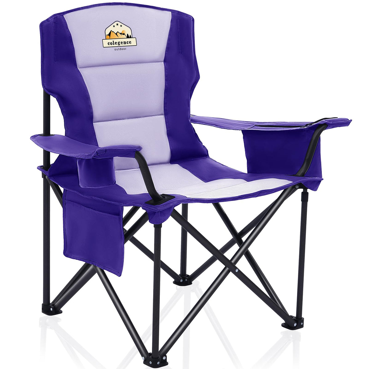Oversized Heavy Duty Folding Camping Chair with Cooler Bag