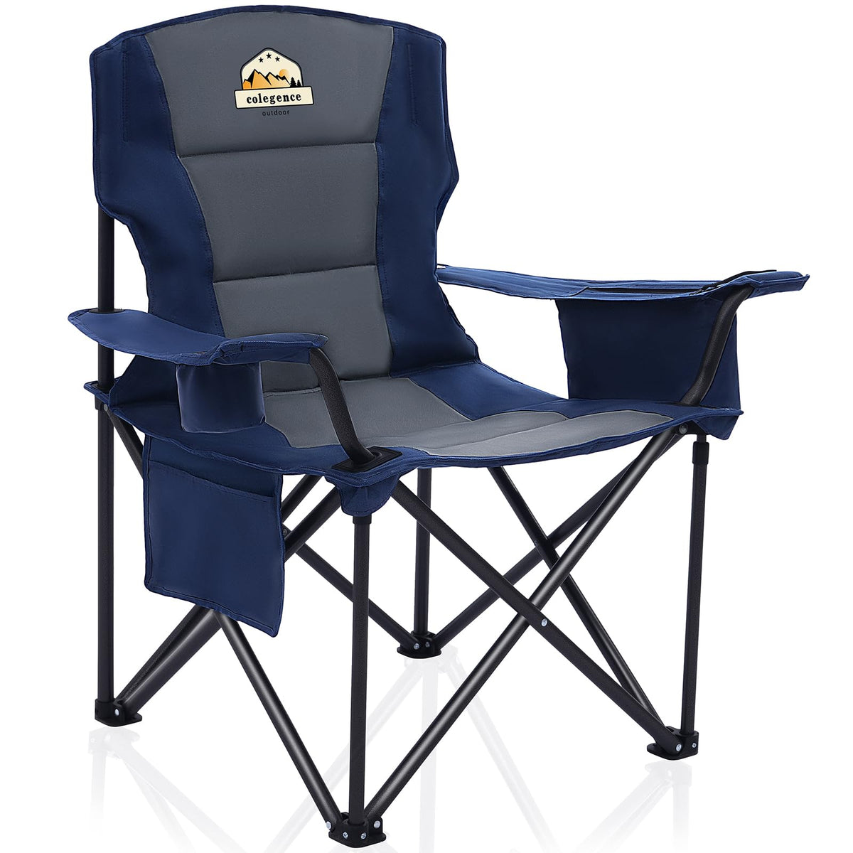 Oversized Heavy Duty Folding Camping Chair with Cooler Bag