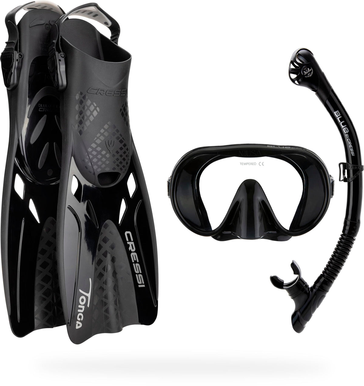Lightweight Snorkel Set with Mask Snorkel and Tonga Fins