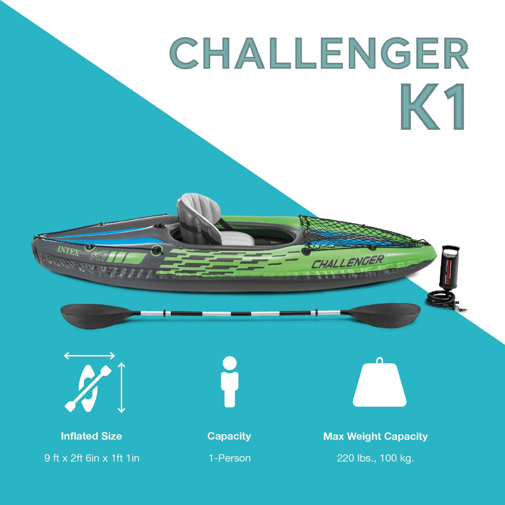 Single Person Inflatable Kayak with Seat Paddle and Pump