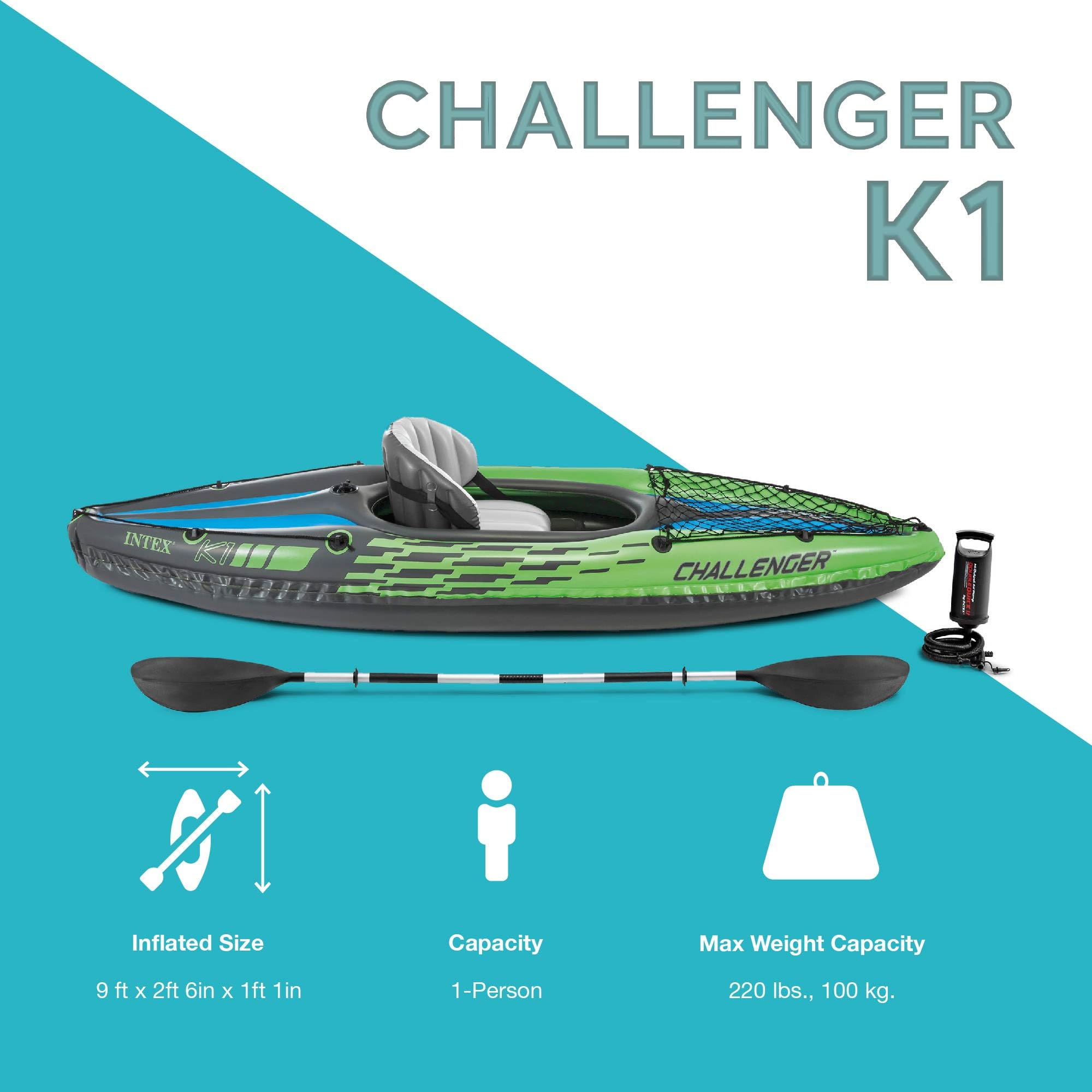 Single Person Inflatable Kayak with Seat Paddle and Pump