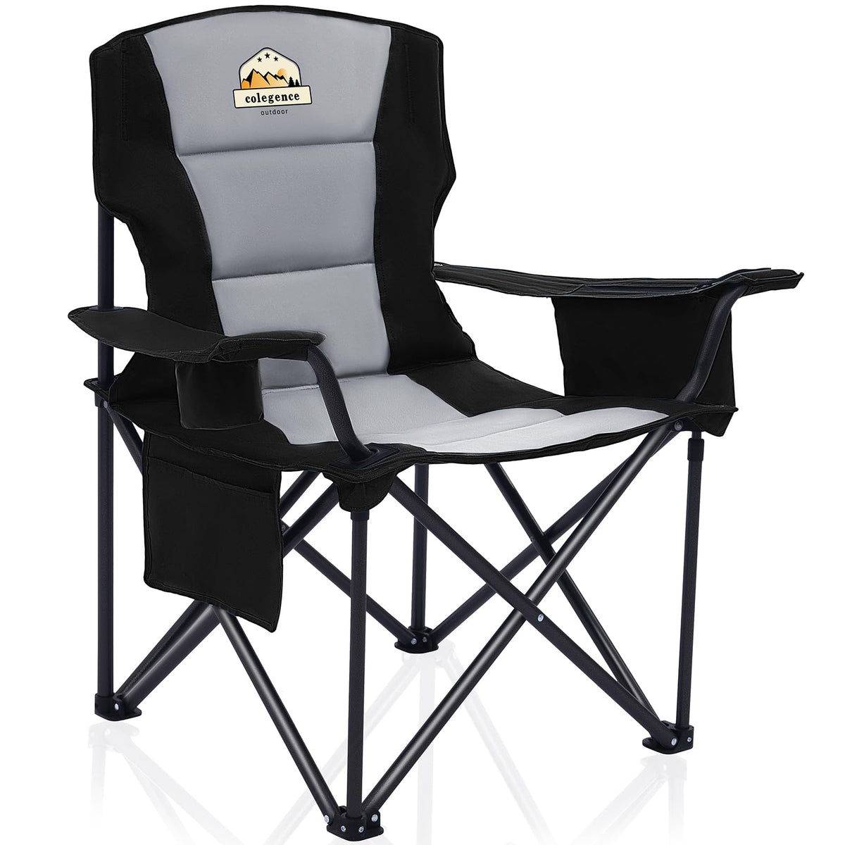 Oversized Heavy Duty Folding Camping Chair with Cooler Bag