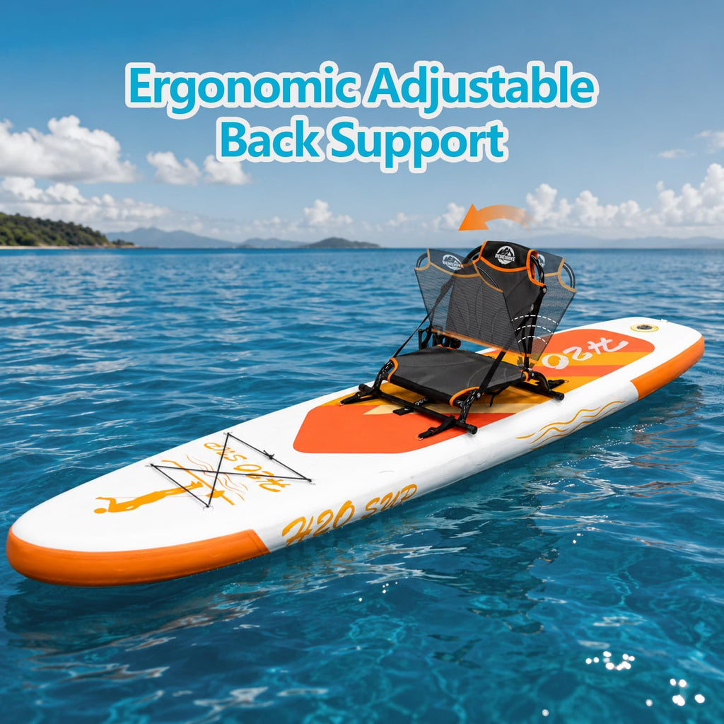 Adjustable Aluminum Kayak Seat with Backrest and Waterproof Bag
