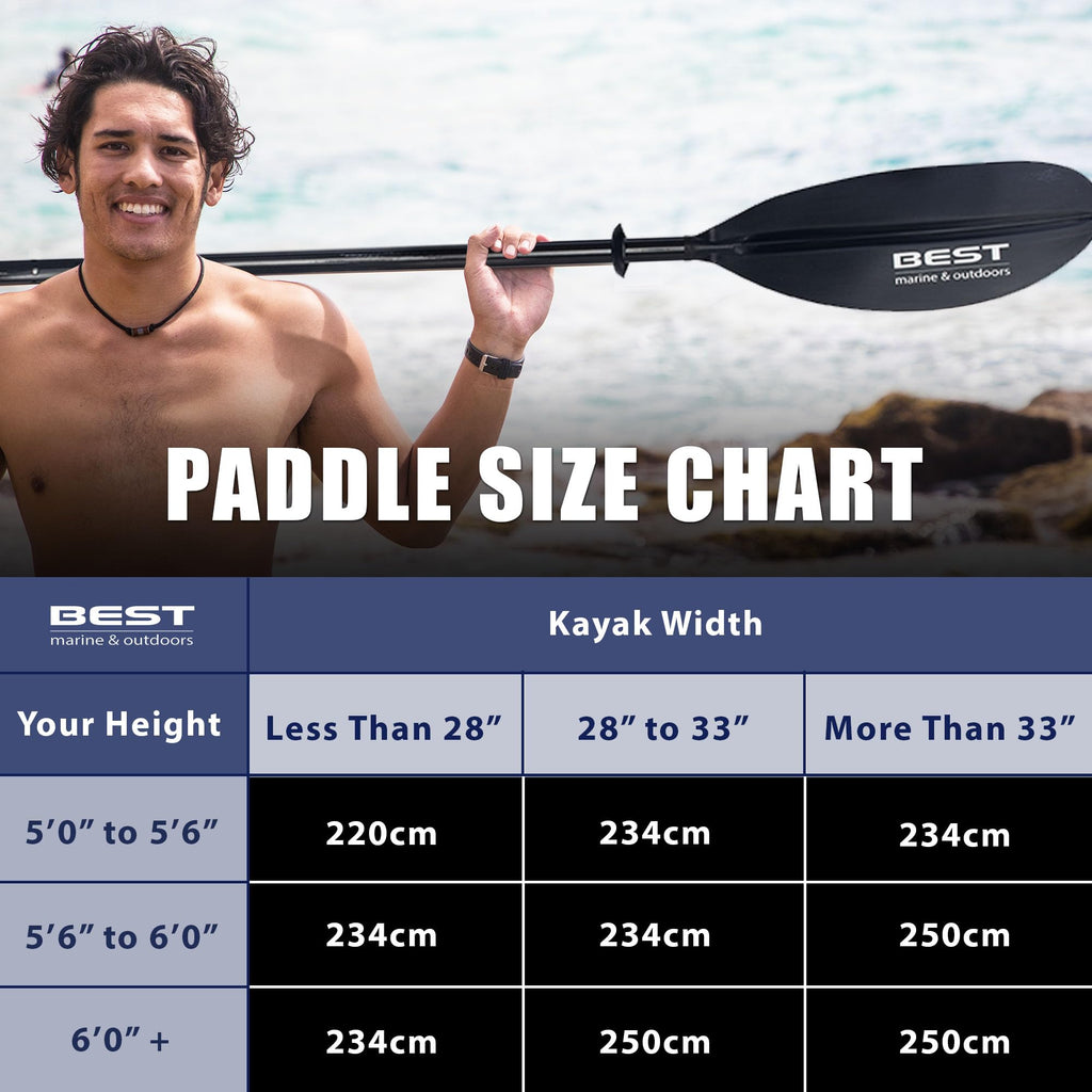 Lightweight Two Piece Carbon Fiber Kayak Paddle for Adults