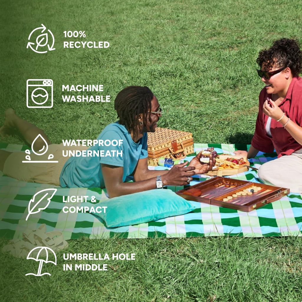 Quick Dry Water Resistant Picnic Blanket for Camping and Travel
