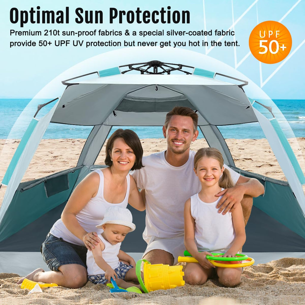 Pop Up Beach Tent Sun Shelter with UV Protection for Families