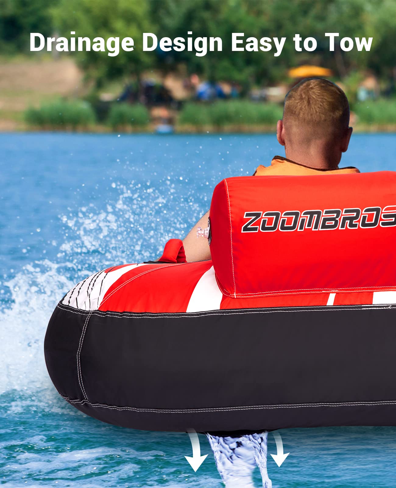2 Person Towable Tube with Secure Cockpit Seating for Boating