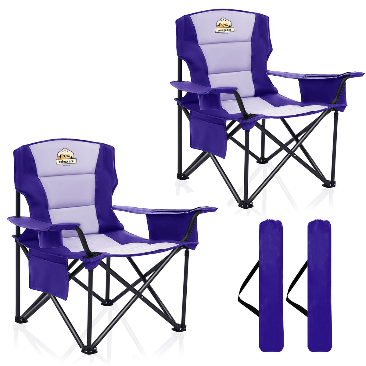 Oversized Heavy Duty Folding Camping Chair with Cooler Bag