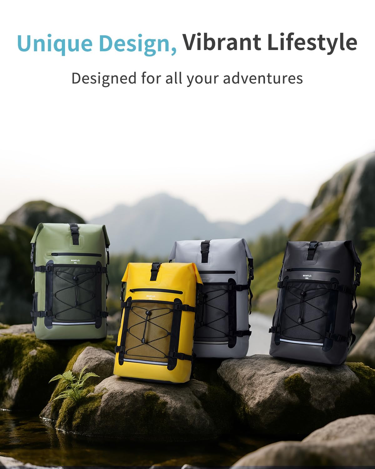 Heavy Duty Waterproof Roll Top Dry Bag Backpack