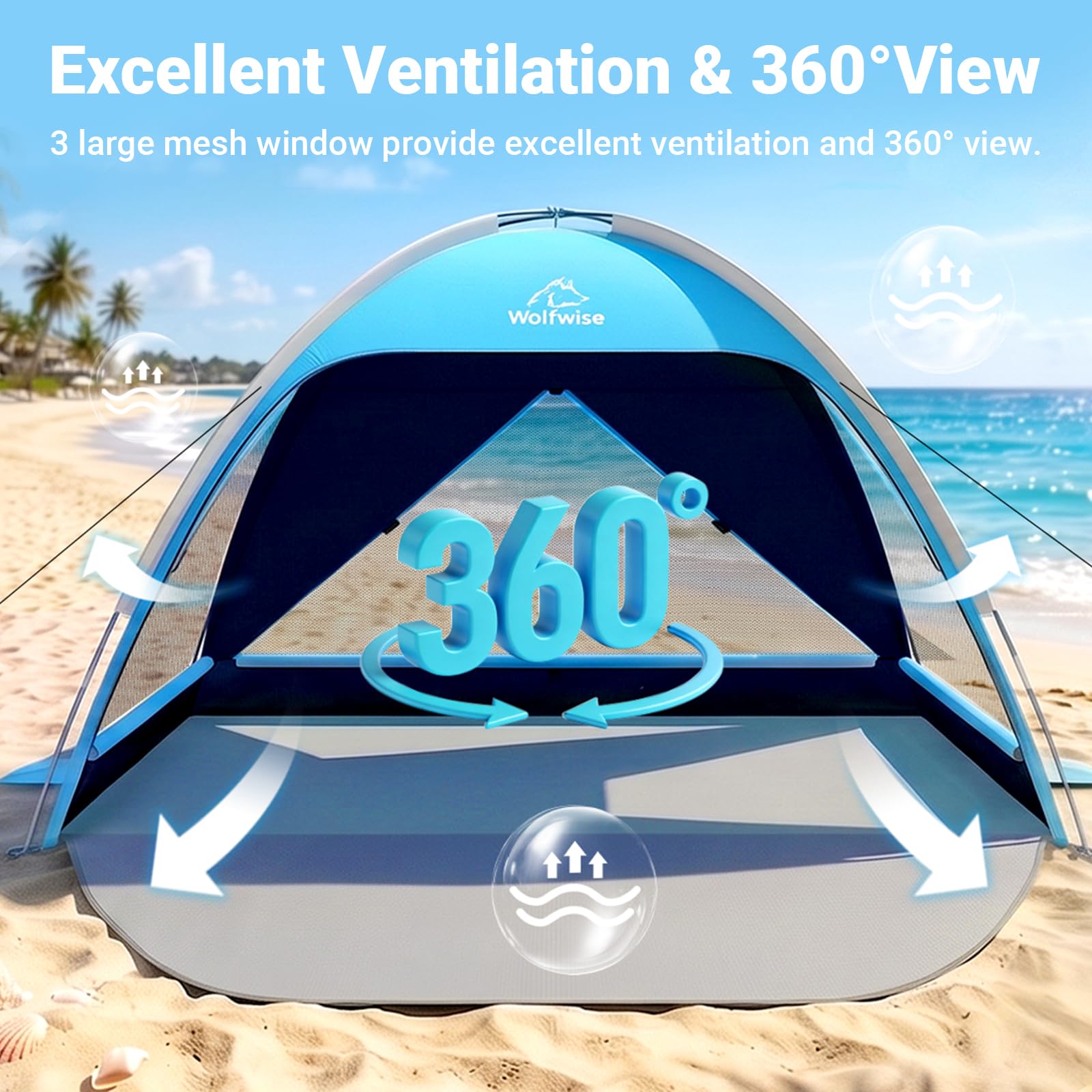 Portable Beach Tent Sun Shelter and Sunshade Cabana