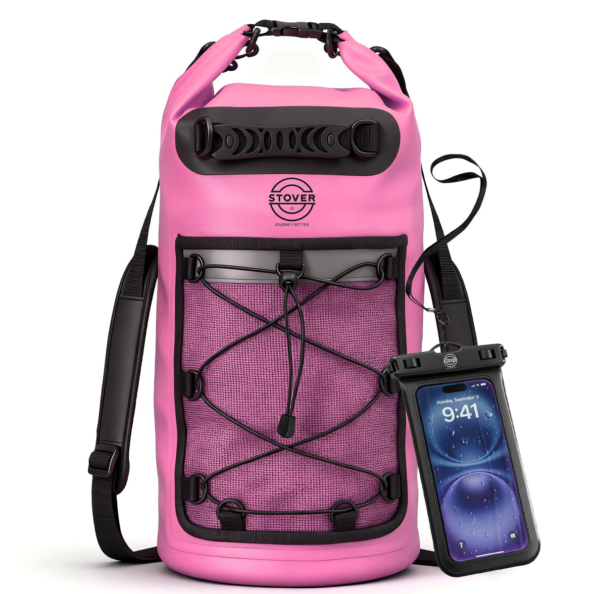 Waterproof Roll Top Dry Bag Backpack with Phone Case