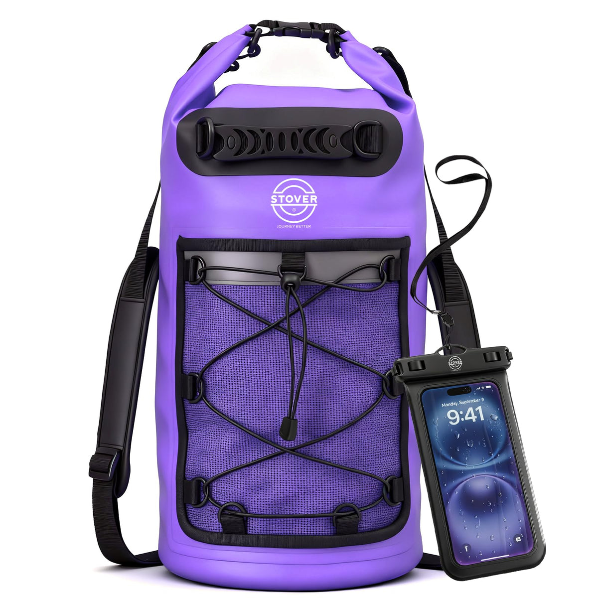 Waterproof Roll Top Dry Bag Backpack with Phone Case