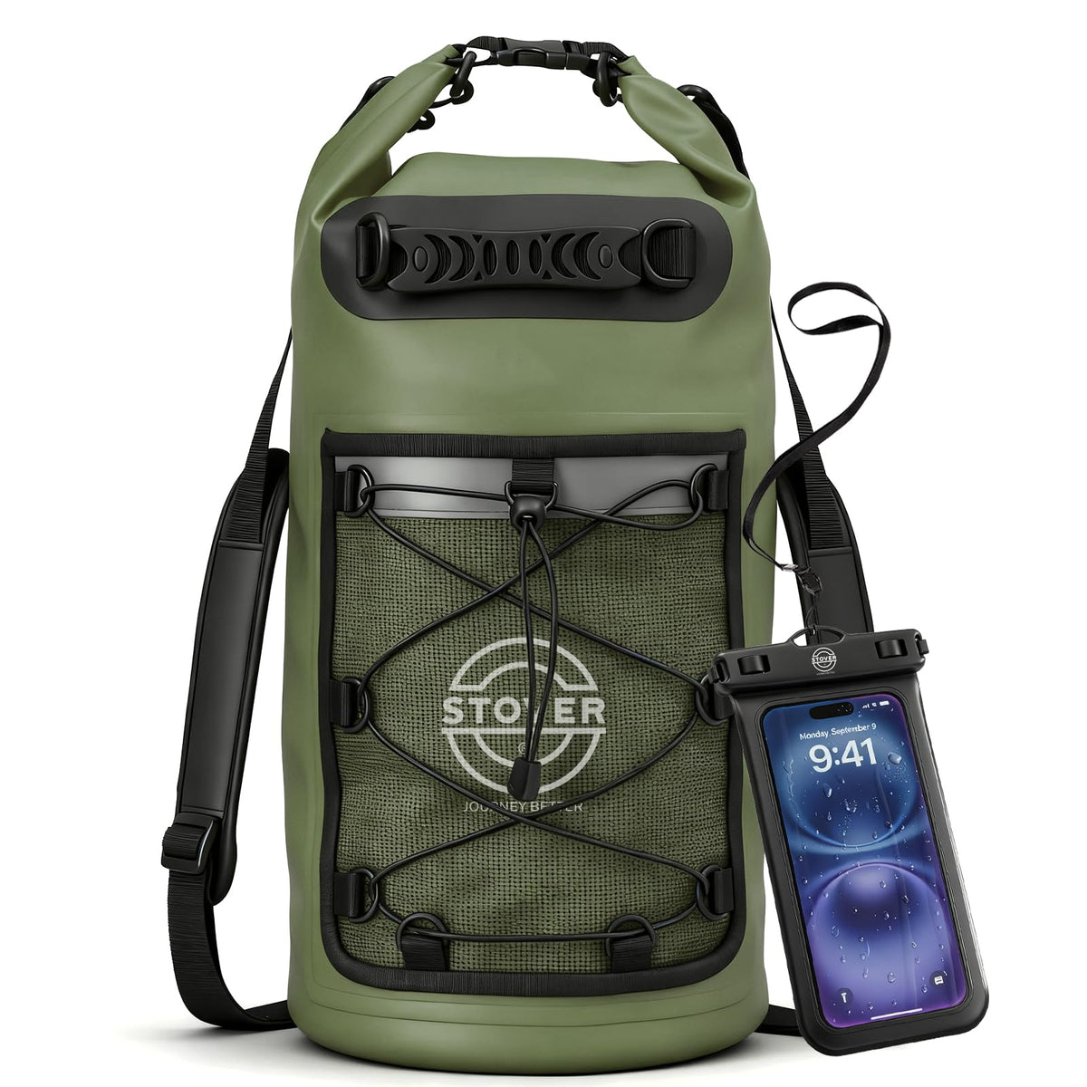 Waterproof Roll Top Dry Bag Backpack with Phone Case