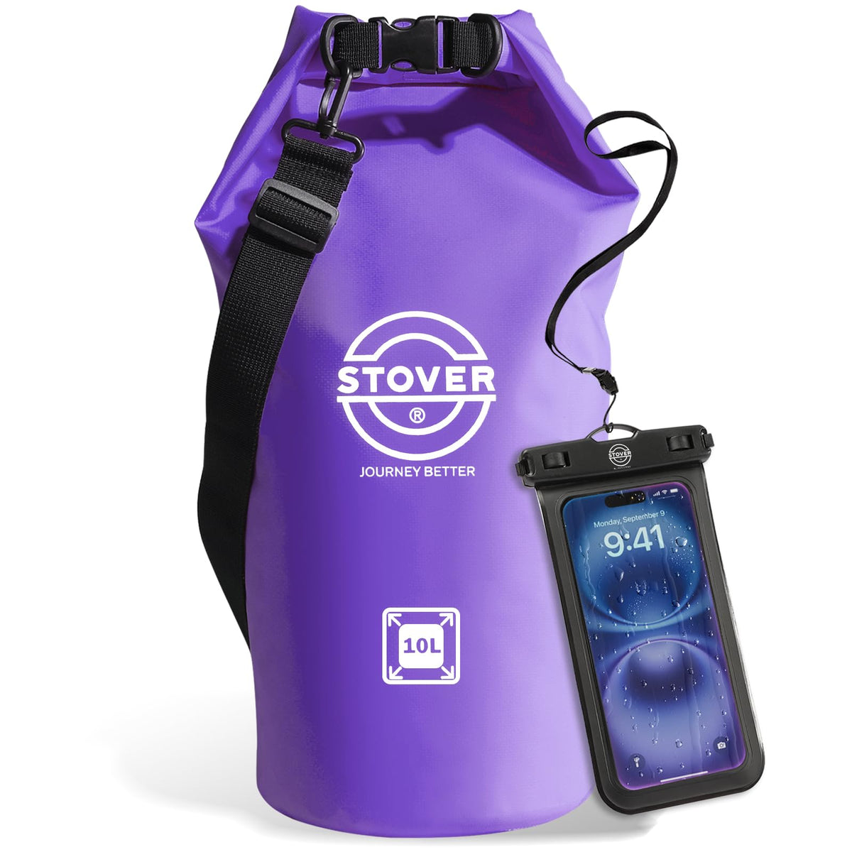 Waterproof Roll Top Dry Bag Backpack with Phone Case