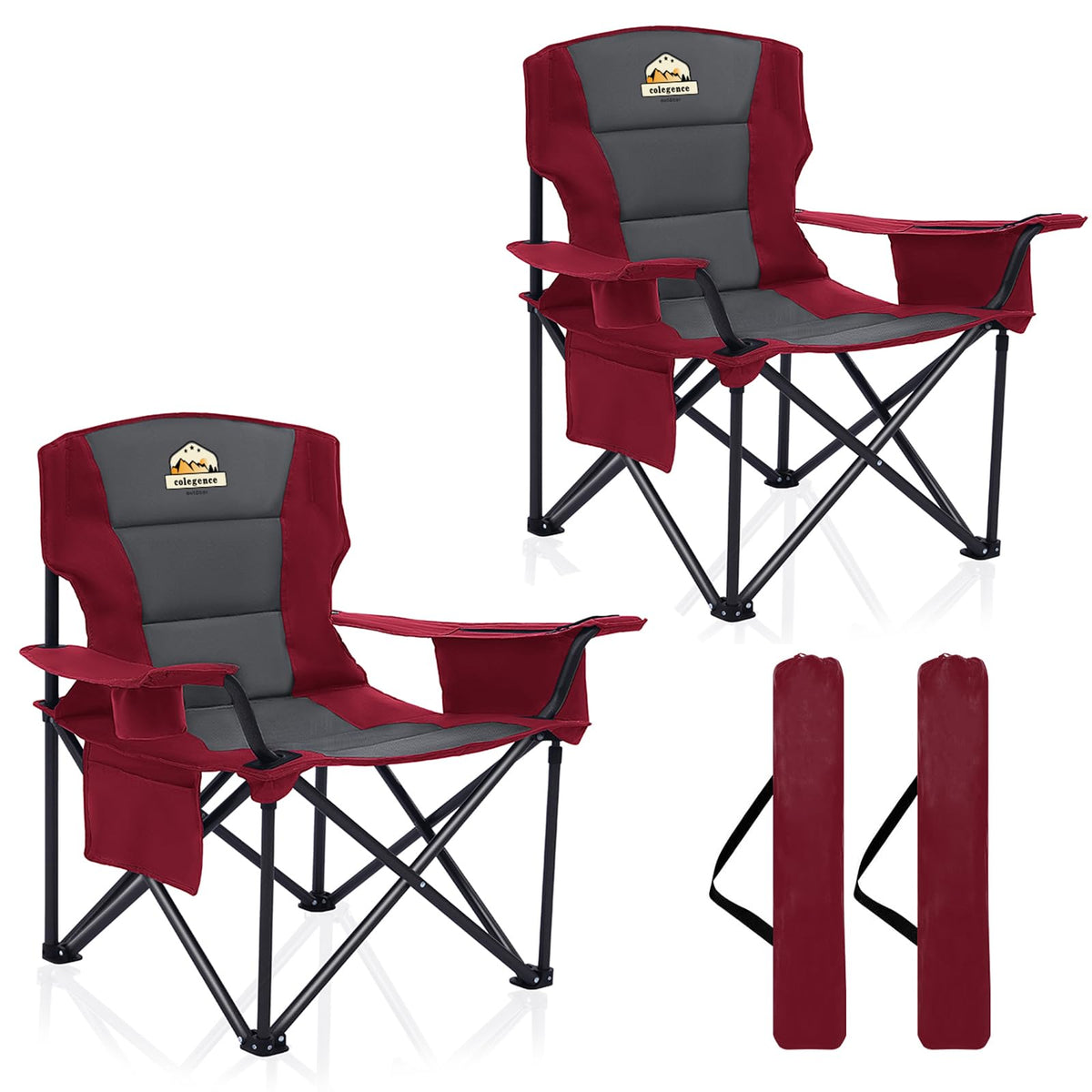 Oversized Heavy Duty Folding Camping Chair with Cooler Bag