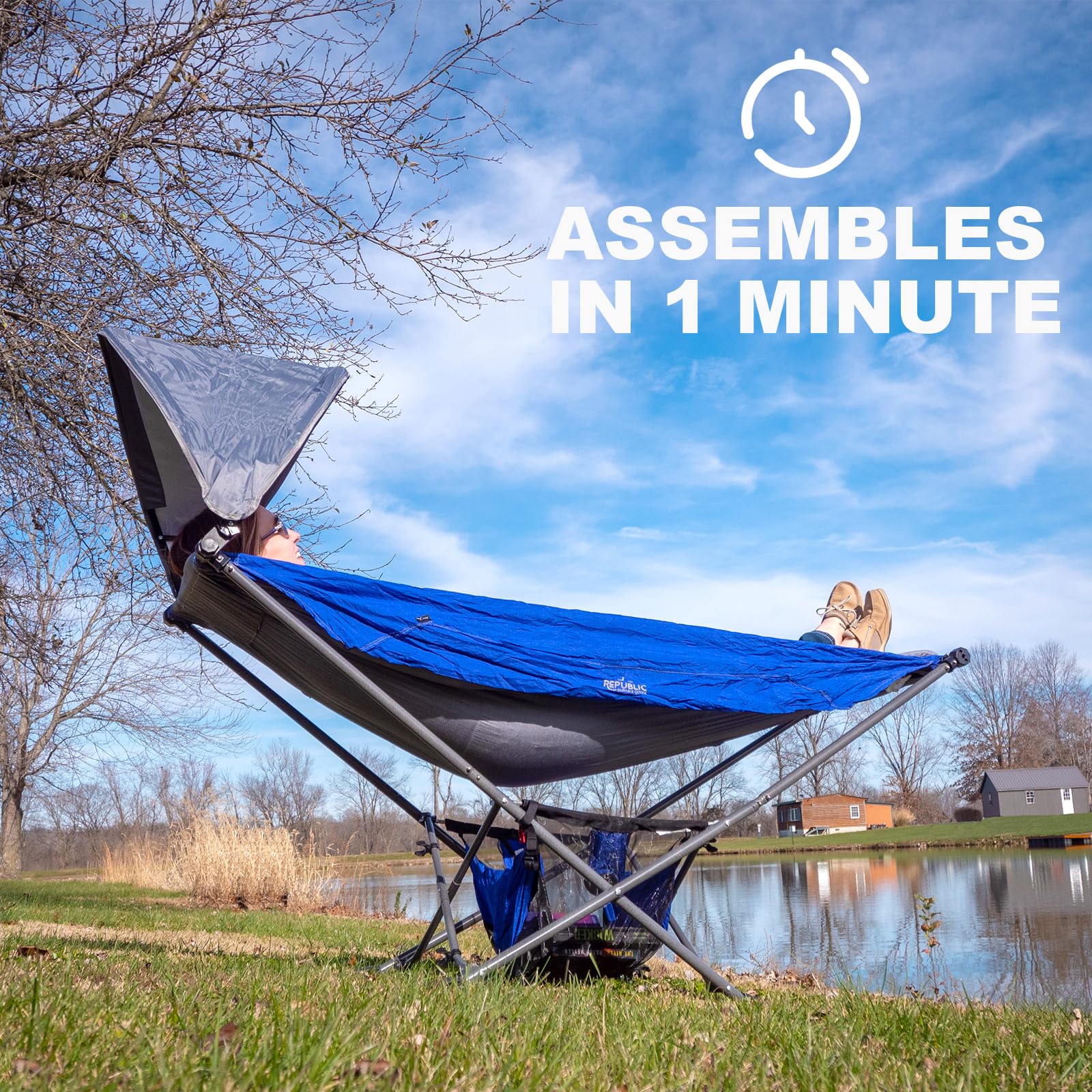 Portable Folding Hammock with Stand for Camping and Travel