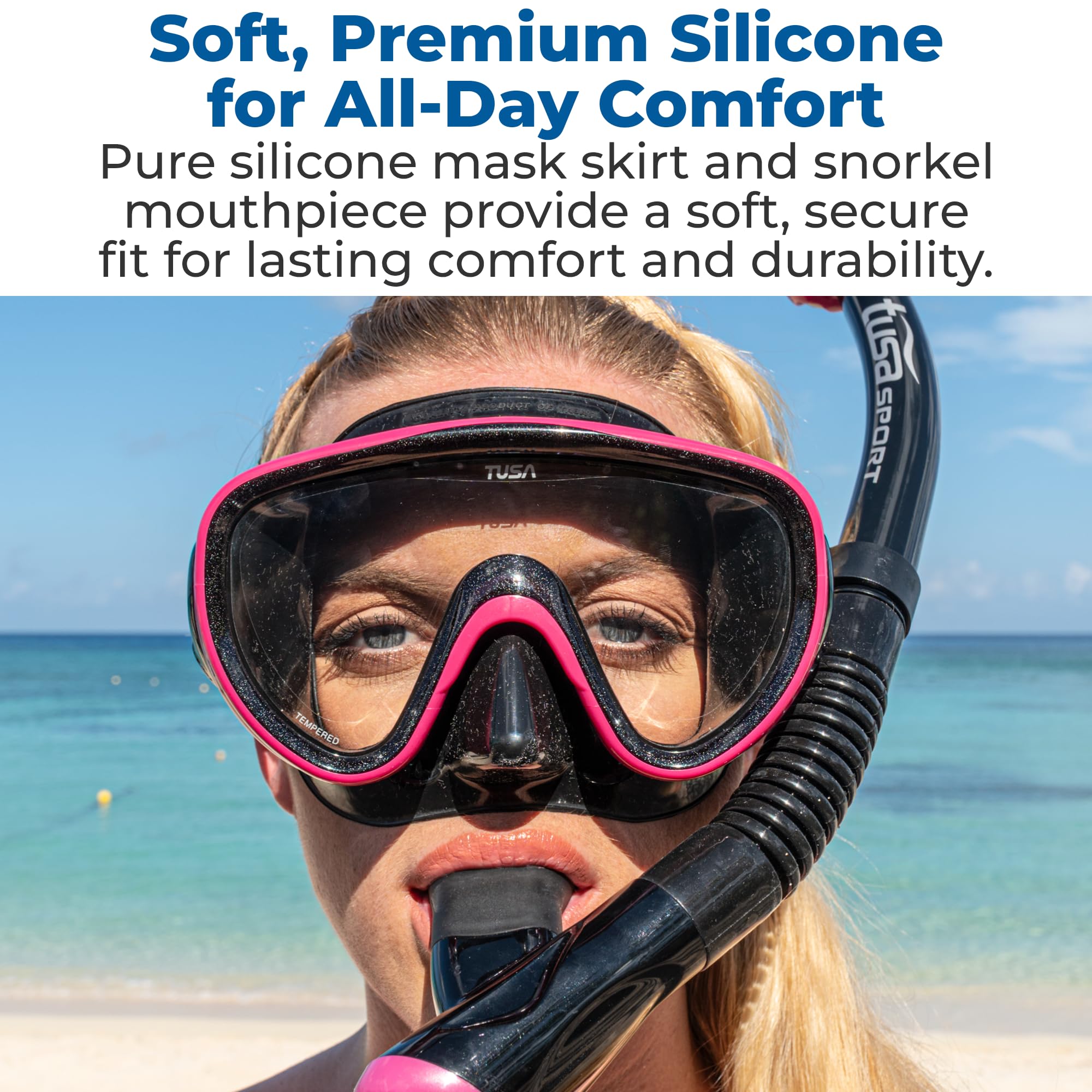 Adult Serene Mask Dry Snorkel Combo with Reusable Travel Bag