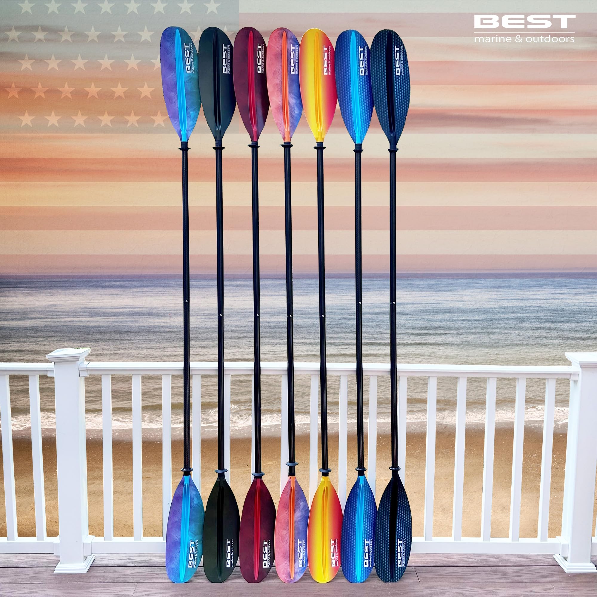 Lightweight Two Piece Carbon Fiber Kayak Paddle for Adults