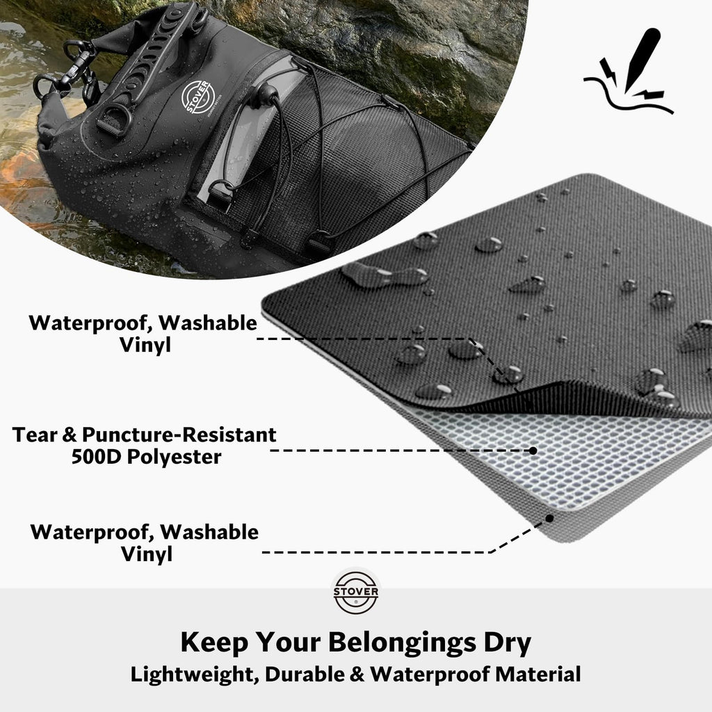 Waterproof Roll Top Dry Bag Backpack with Phone Case