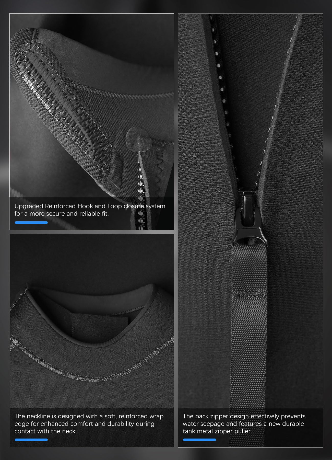Mens Neoprene Full Wetsuit for Cold Water Diving and Surfing