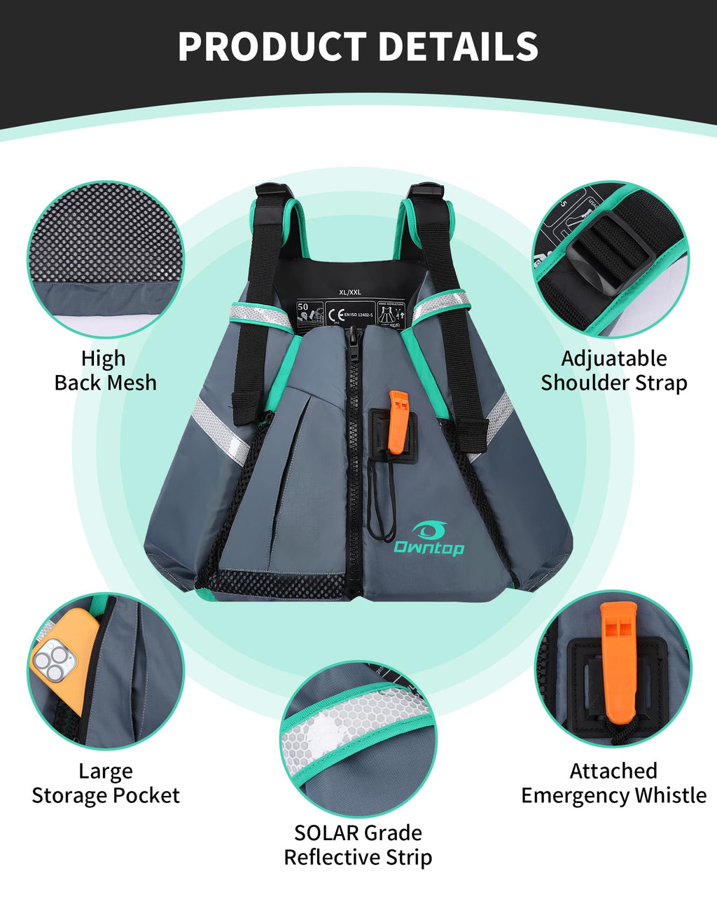 Adult Swim Vest for Kayaking Surfing and Boating