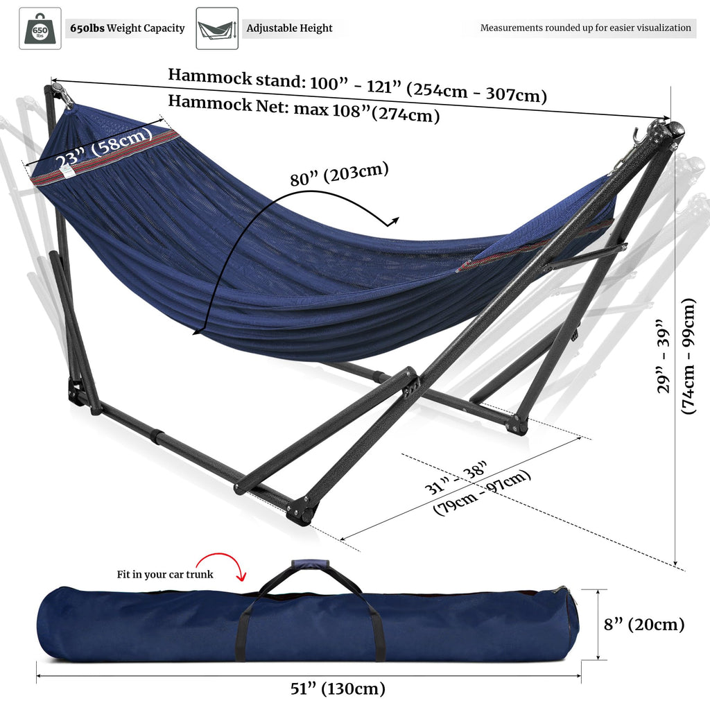 Portable Outdoor Hammock with Stand for Relaxing