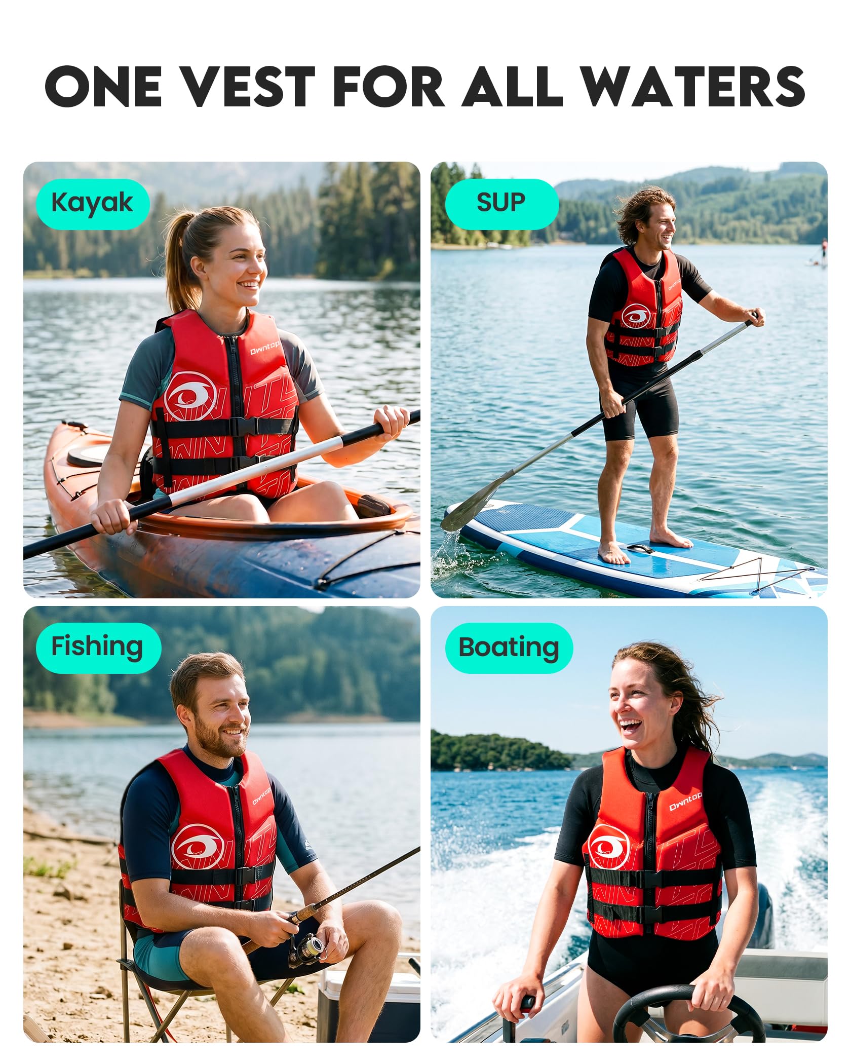 Adult Neoprene Swim Vest for Swimming Kayaking and Fishing