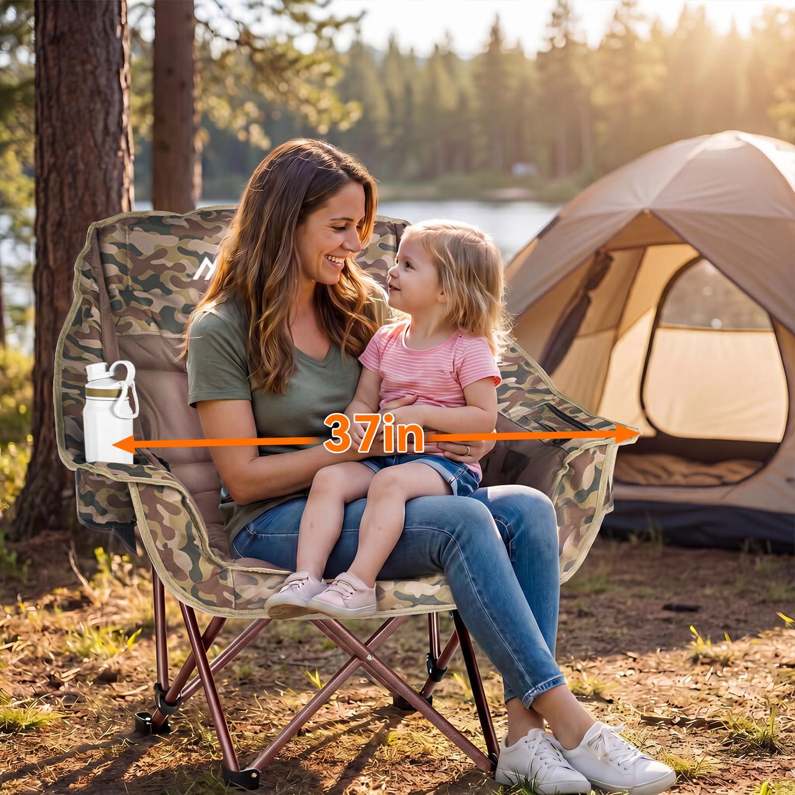 Portable Folding Camping Chairs 2 Pack for Outdoor Use