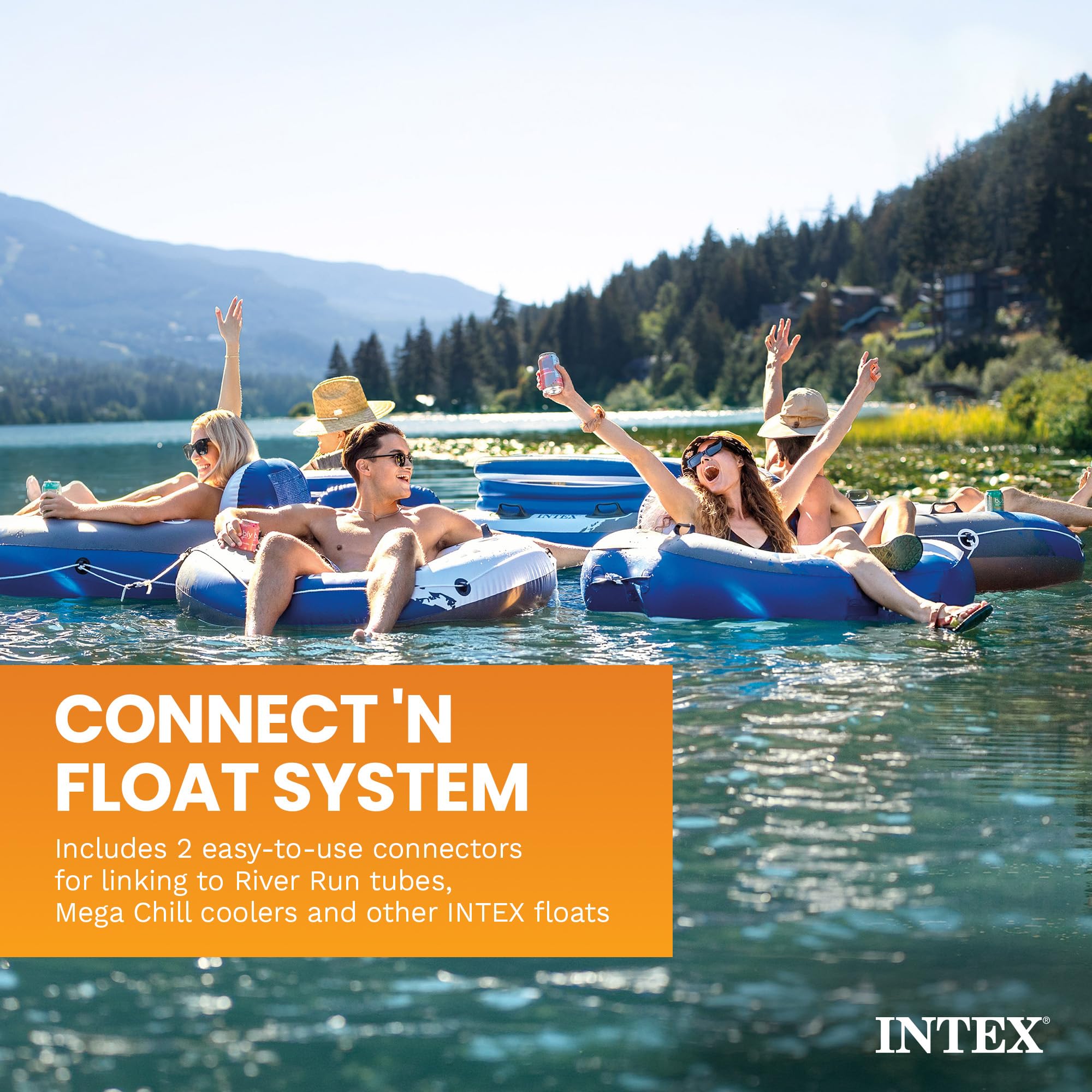 5 Person Inflatable Floating Pool Island Raft for Adults