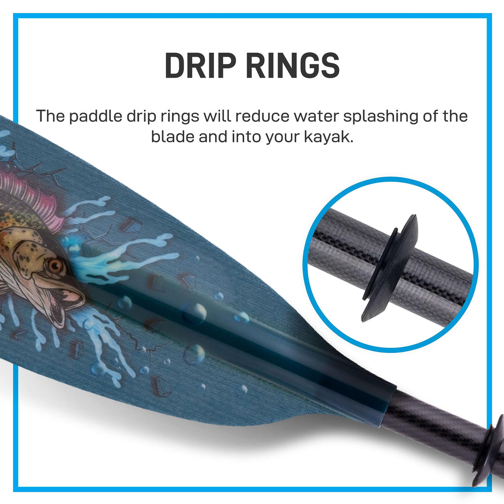 Adjustable Fiberglass Kayak Paddle with Carbon Fiber Shaft