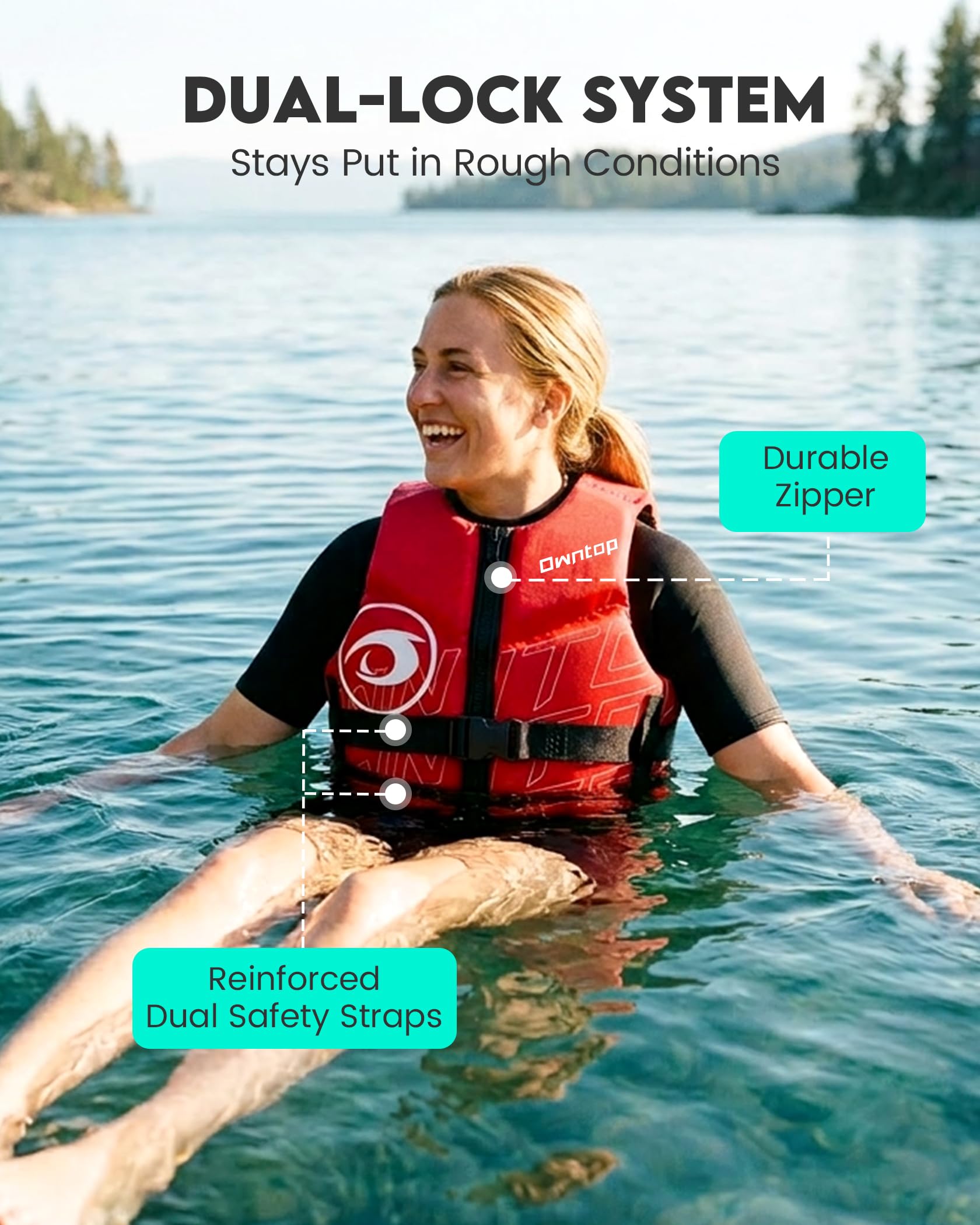 Adult Neoprene Swim Vest for Swimming Kayaking and Fishing