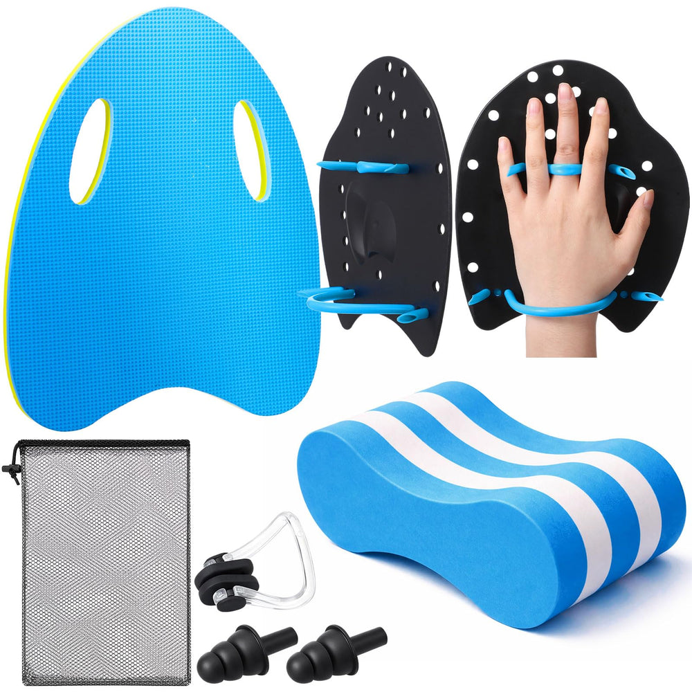 Swim Training Kit with Kickboard Paddles and Pull Buoy