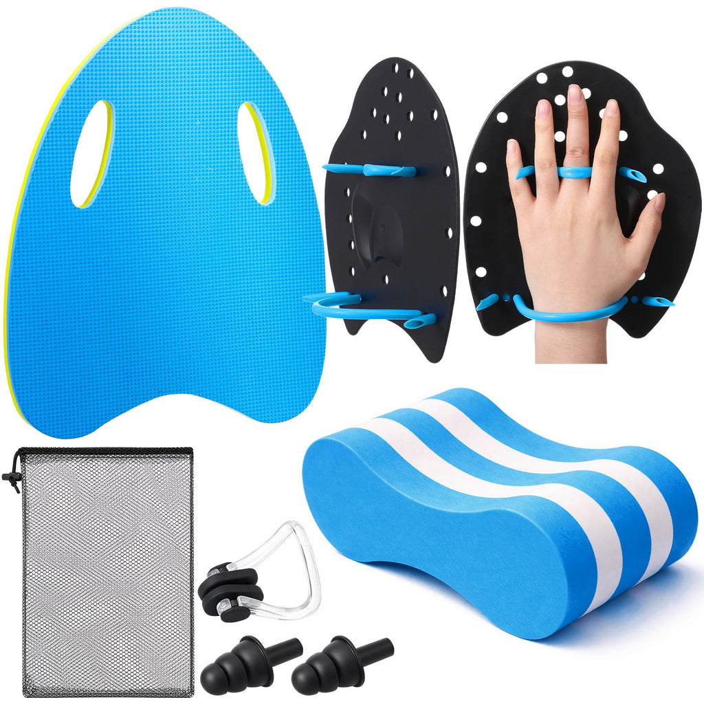 Swim Training Kit with Kickboard Paddles and Pull Buoy