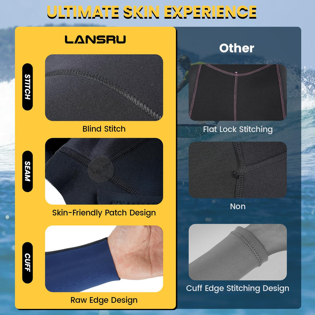 Mens 5mm Neoprene Wetsuit for Diving Surfing and Swimming