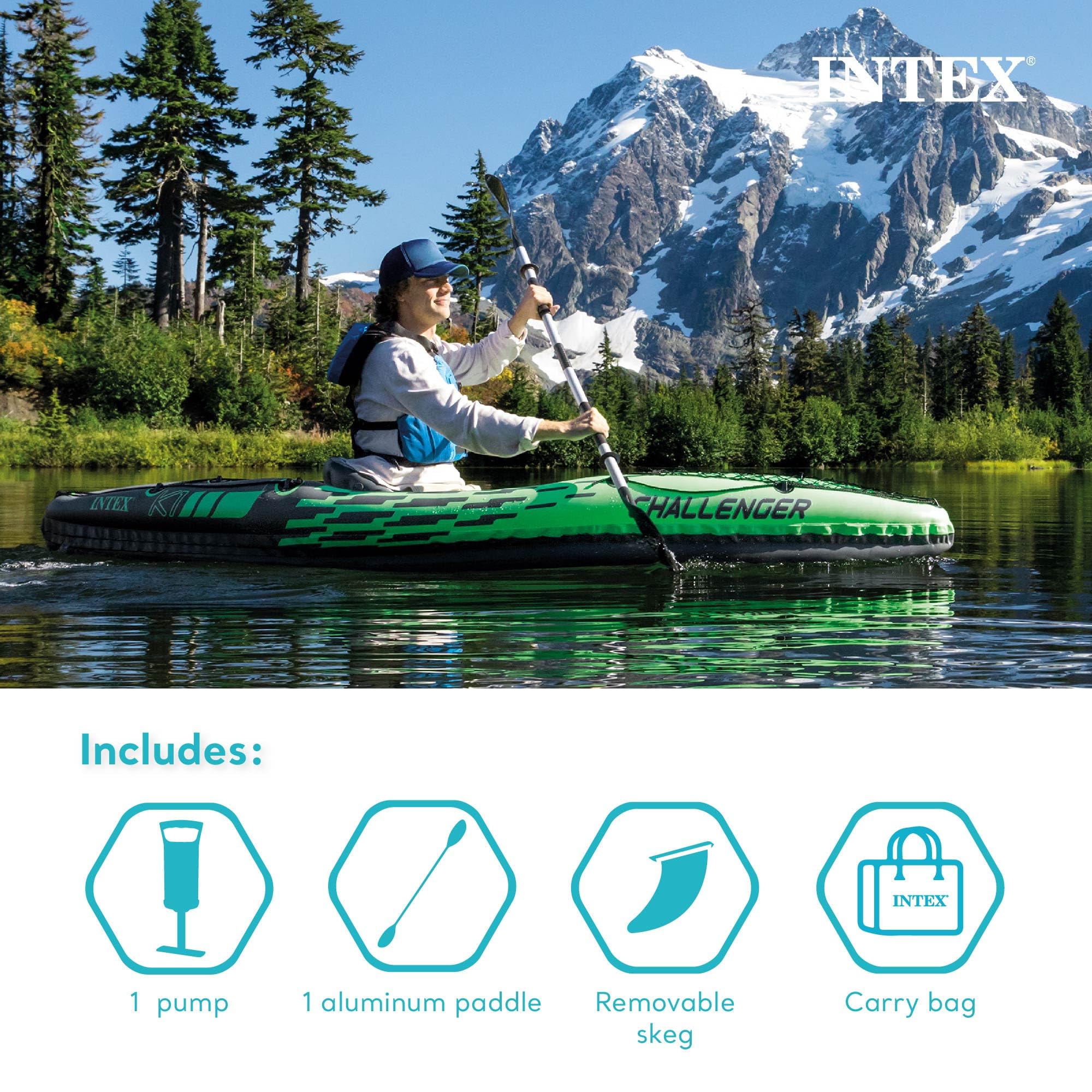Single Person Inflatable Kayak with Seat Paddle and Pump
