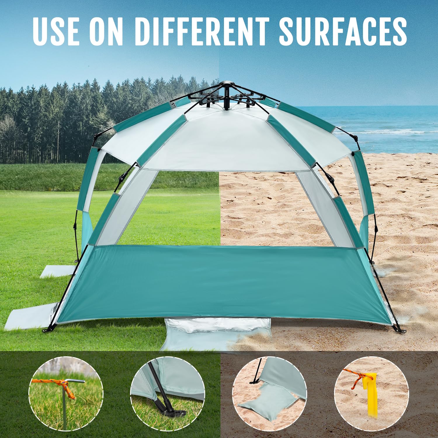 Pop Up Beach Tent Sun Shelter with UV Protection for Families