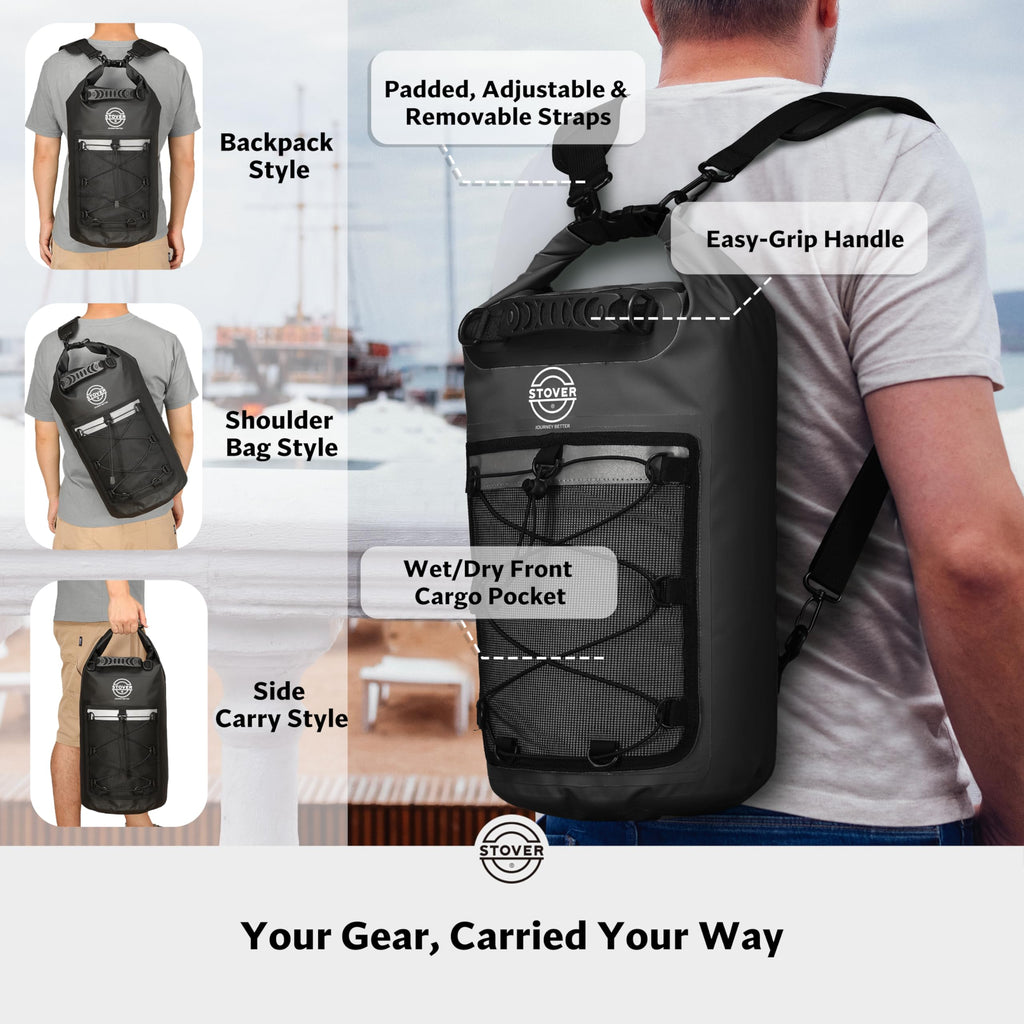 Waterproof Roll Top Dry Bag Backpack with Phone Case