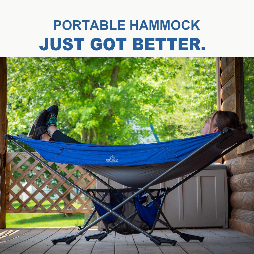 Portable Folding Hammock with Stand for Camping and Travel