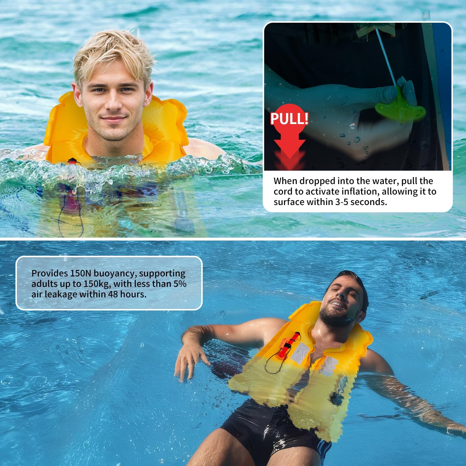 Inflatable Swim Vest for Kayaking Fishing and Paddle Sports