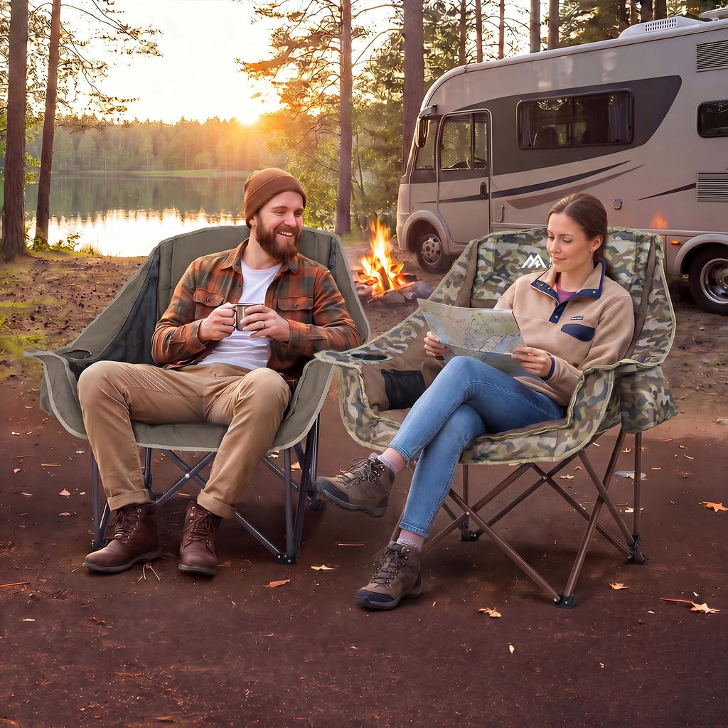 Portable Folding Camping Chairs 2 Pack for Outdoor Use