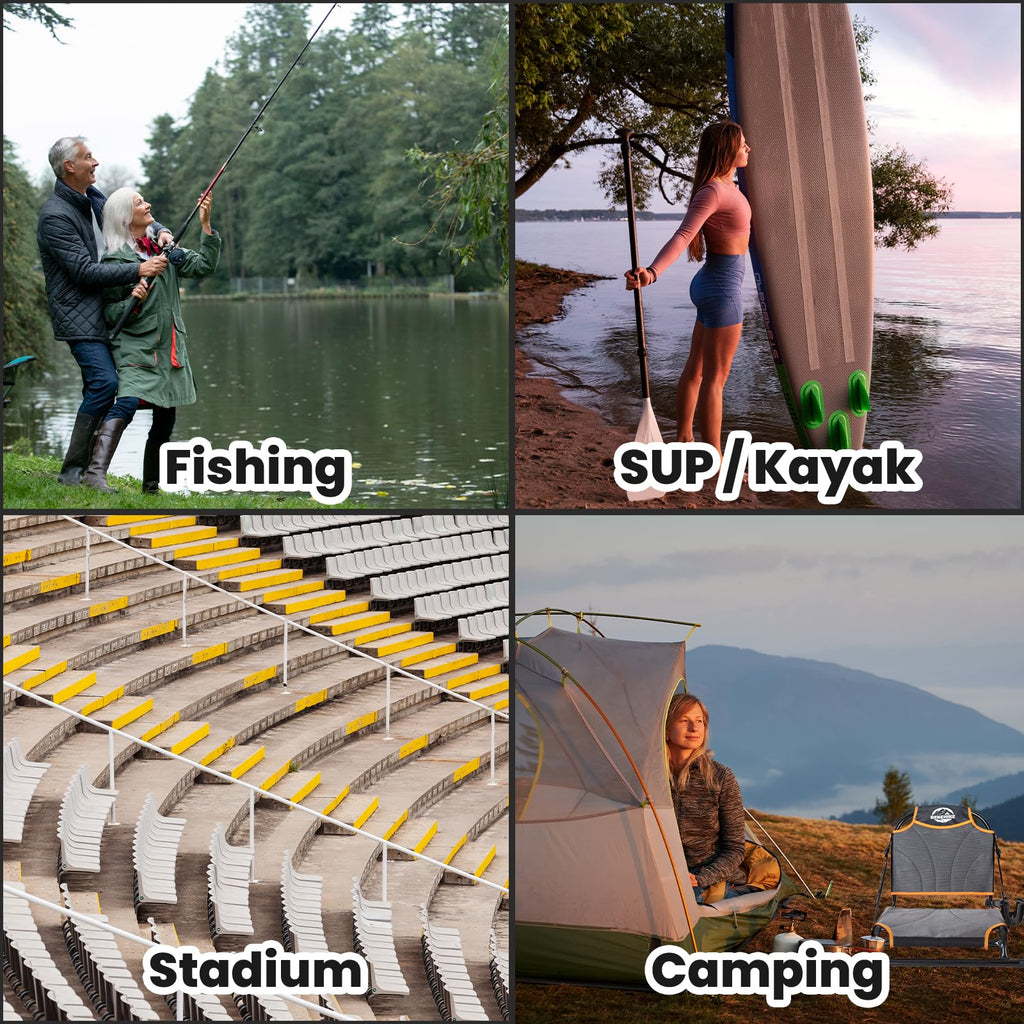 Adjustable Aluminum Kayak Seat with Backrest and Waterproof Bag