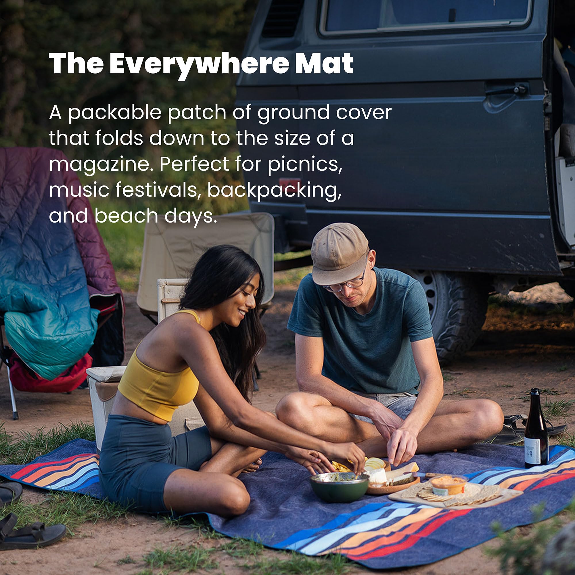 Waterproof Picnic Blanket and Ground Mat 52 x 75 Inch
