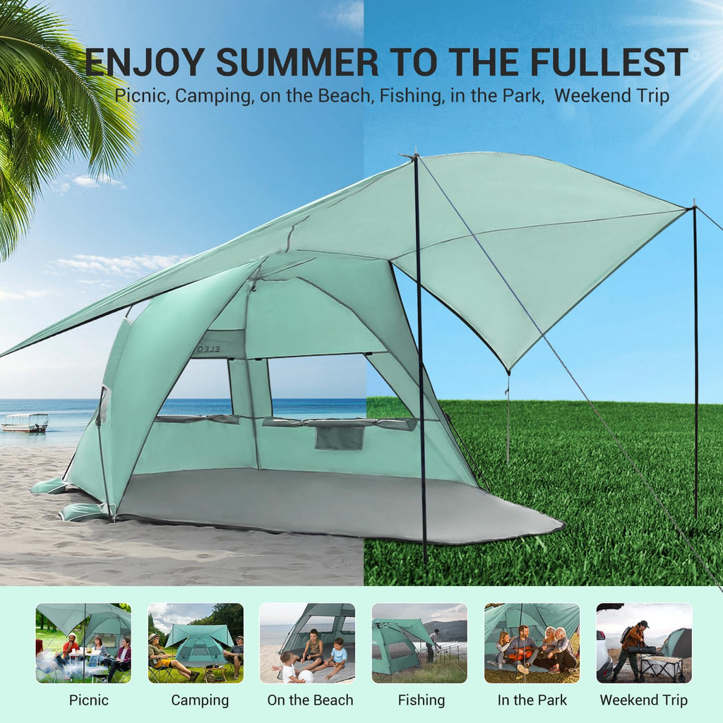 Pop Up Beach Tent Canopy with UPF 50 UV Protection