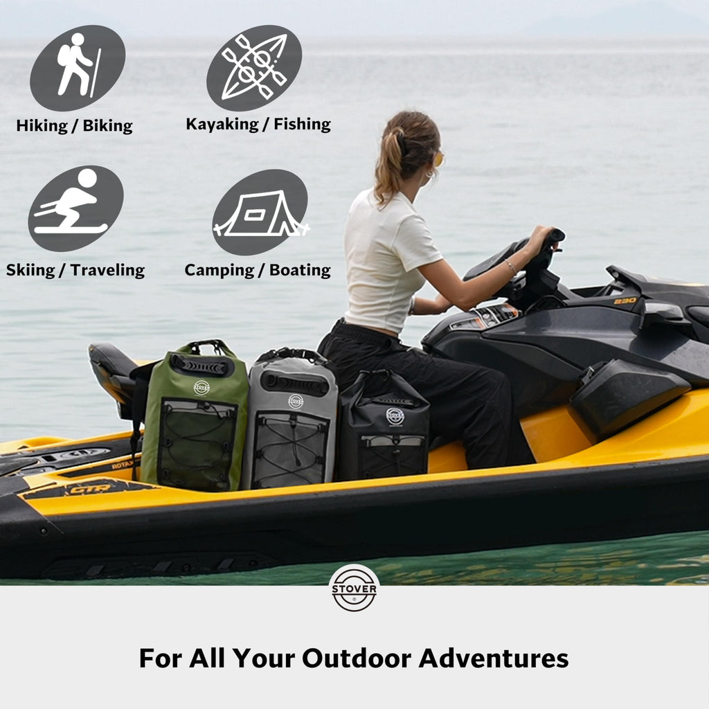 Waterproof Roll Top Dry Bag Backpack with Phone Case